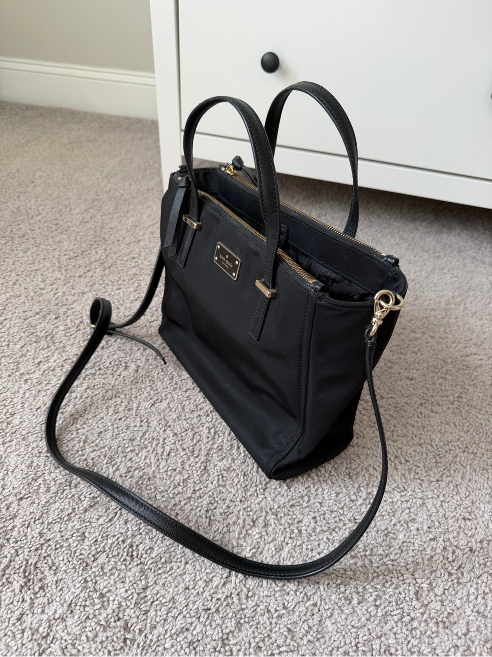 kate spade Black Nylon Top-handle Tote with Gold Hardware - Picture 4 of 6